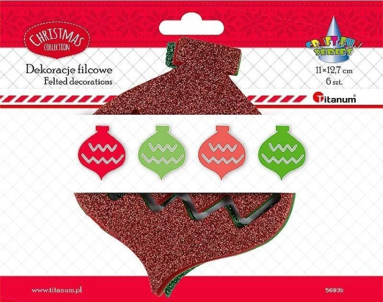 Filcowe bombki 6szt, Titanum