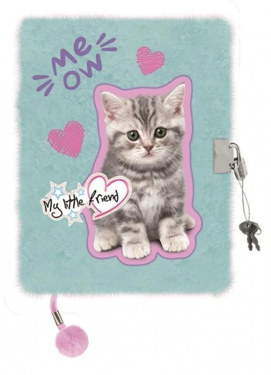 Pamiętnik A5/96K z kłódką Mint kitty, ST-MAJEWSKI