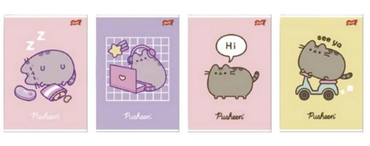 Zeszyt A5/60K kratka laminowany Pusheen (10szt)