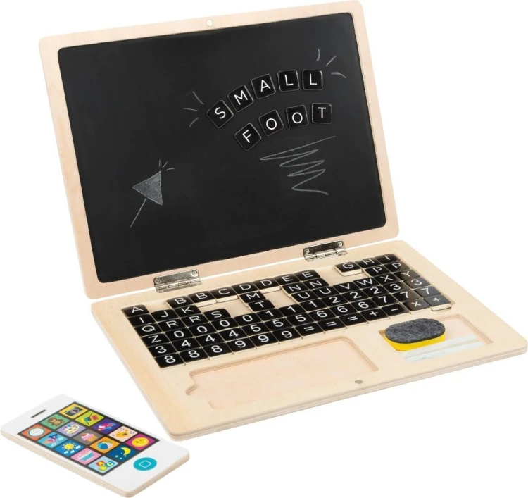 Drewniany laptop z tablicą magnetyczną, Small Foot