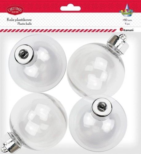 Bombki plastikowe kule 8cm 4szt