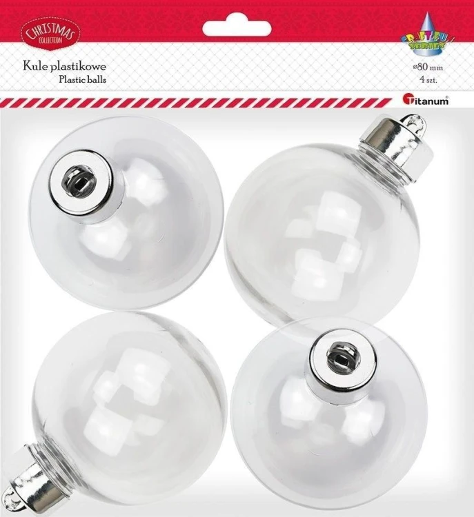 Bombki plastikowe kule 8cm 4szt