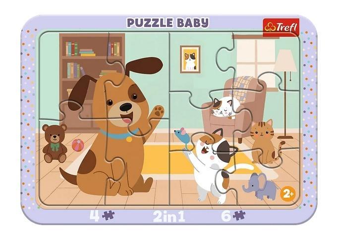 Puzzle 2w1 Ramkowe Baby Jak pies z kotem, Trefl