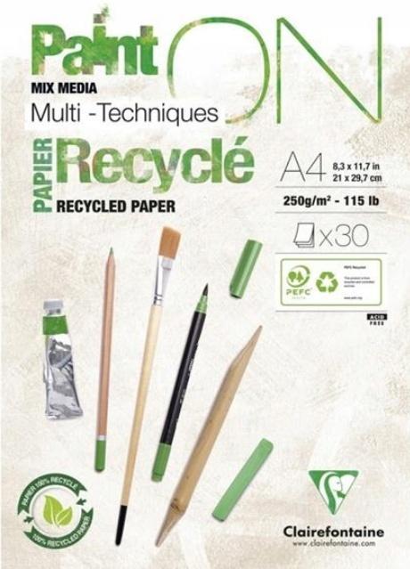 Blok A4 papier z recyklingu 250g 30ark