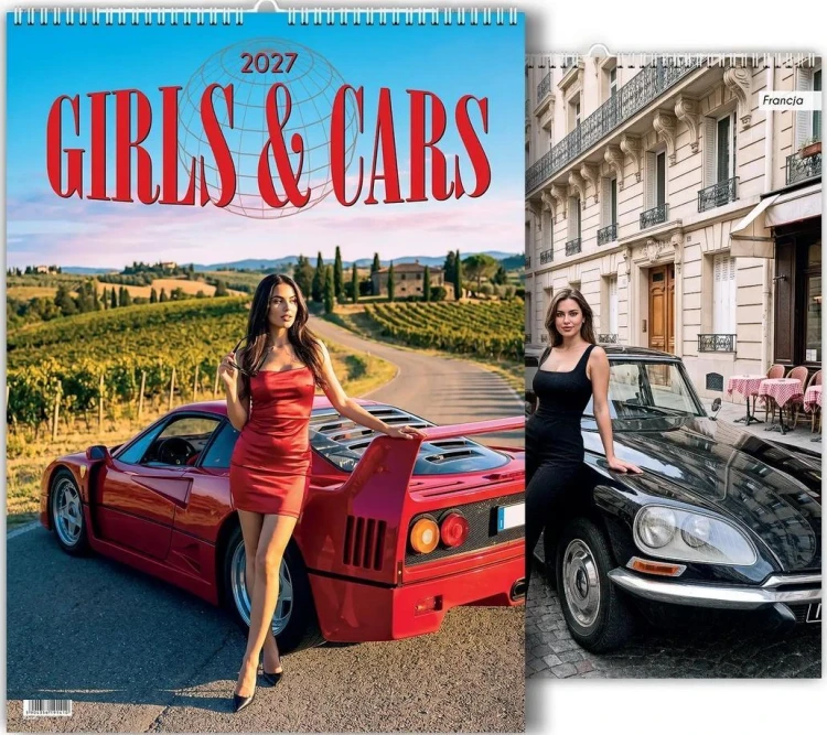 Kalendarz 2027 wieloplanszowy Girls&Cars