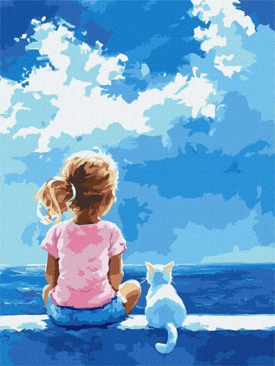 Malowanie po numerach - Delikatna przyjaźń 30x40cm