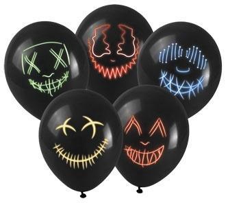 Balony z nadrukiem - efekt maski led 5szt