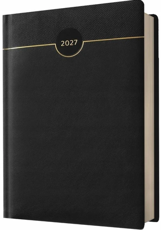 Kalendarz 2027 B6 dzienny Czarny
