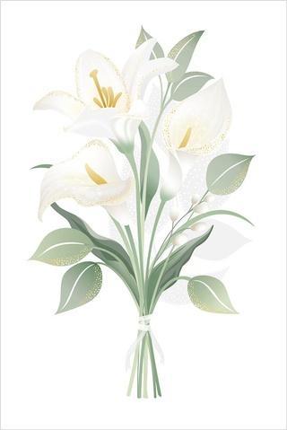Karnet Ślub - White Lilies