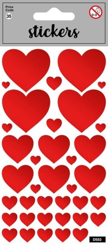 Naklejki - Red Hearts, Card Group Greetings