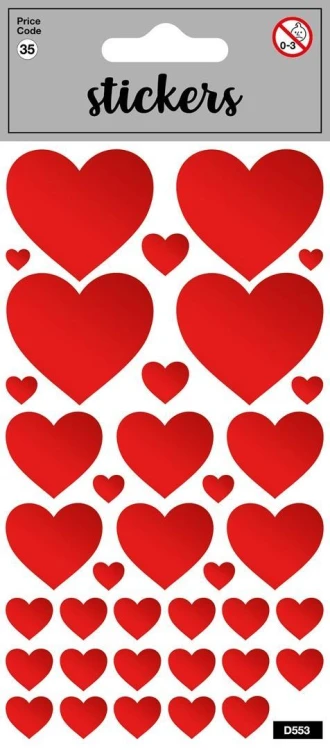 Naklejki - Red Hearts, Card Group Greetings