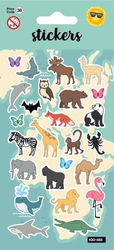 Naklejki - Worldmap Animals, Card Group Greetings