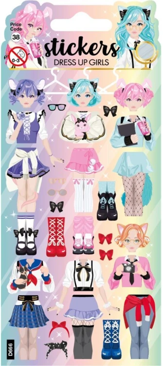 Naklejki - Dress-Up Girls, Card Group Greetings