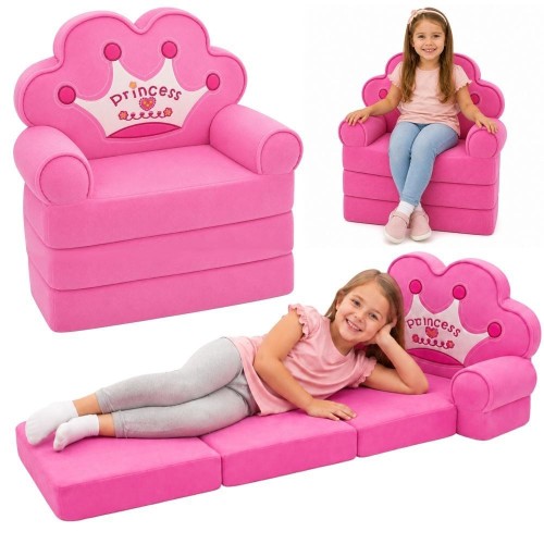 Rozkładany fotel sofa leżanka z koroną 2w1