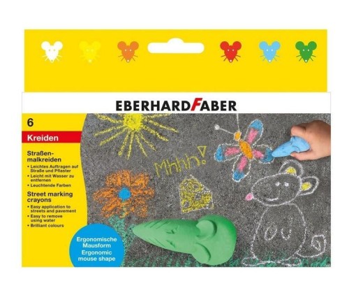 Kreda chodnikowa Myszka 6 kolorów, Eberhard Faber