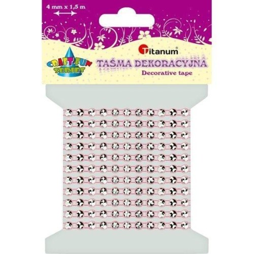 Taśma z kryształkami 4mm x1,5m jasnoróżowa