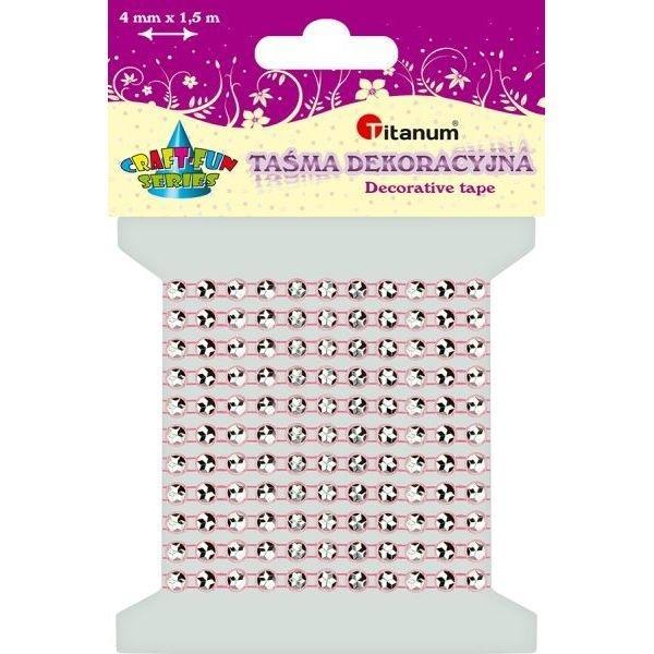 Taśma z kryształkami 4mm x1,5m jasnoróżowa