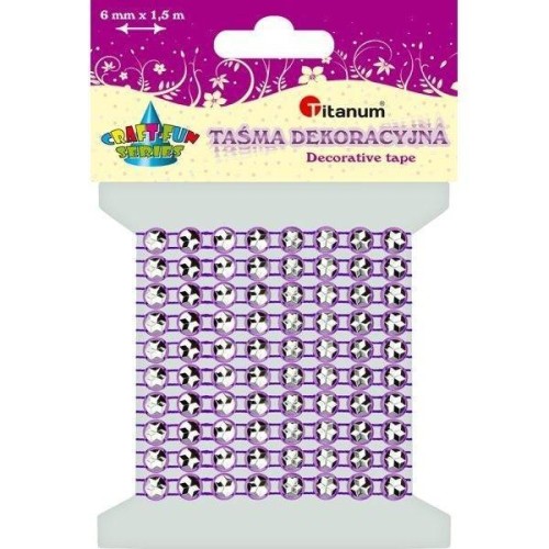 Taśma z kryształkami 6mm x 1,5m fioletowa, Titanum