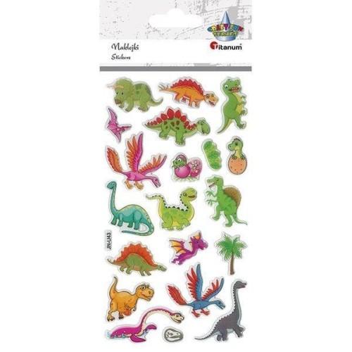 Naklejki wypukłe dinozaury 20szt, Titanum