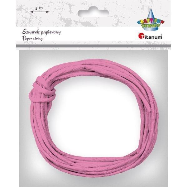 Sznurek papierowy 3,5mm 5m różowy, Titanum
