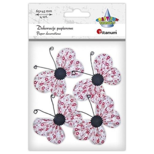 Samoprzylepne papierowe motyle 65x45mm 4szt