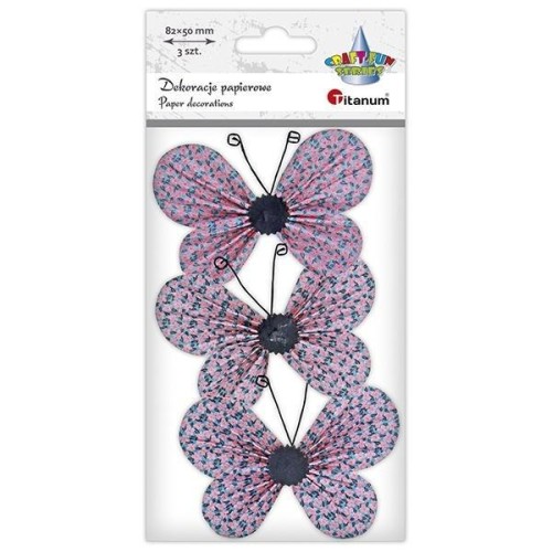 Samoprzylepne papierowe motyle 82x53mm 3szt