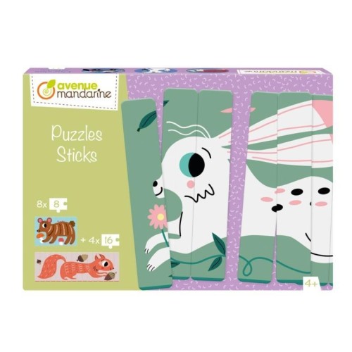 Puzzle w paski - Zwierzęta z lasu, Clairefontaine