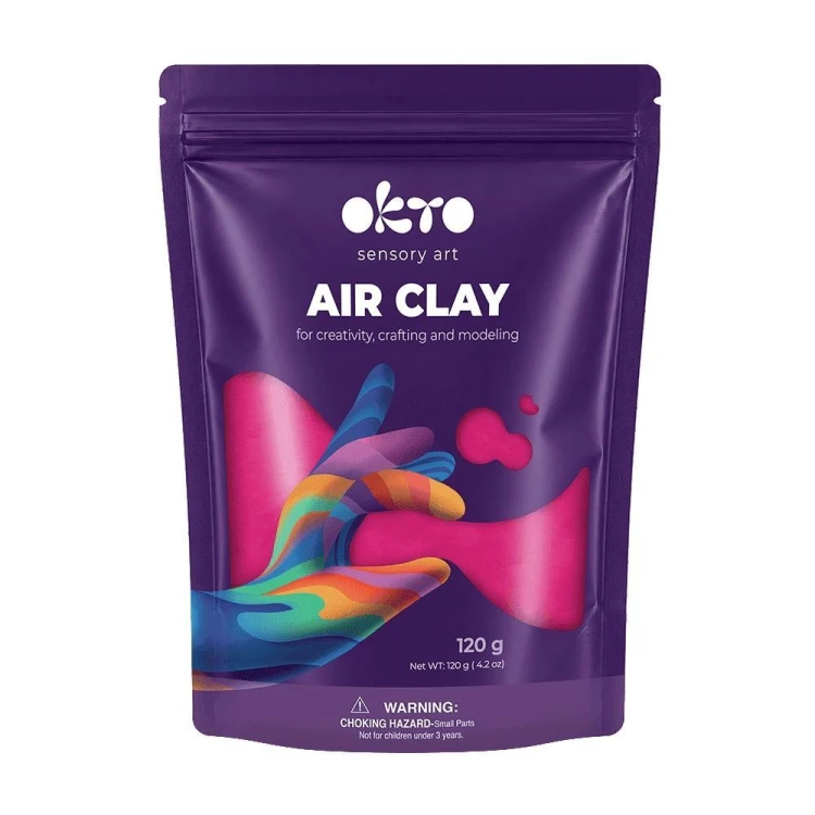 Masa plastyczna Air Dry Clay TM OKTO 120 g Magenta