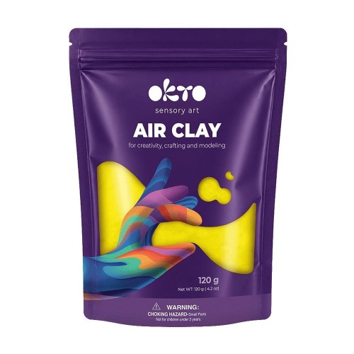 Masa plastyczna Air Dry Clay TM OKTO 120 g Żółty