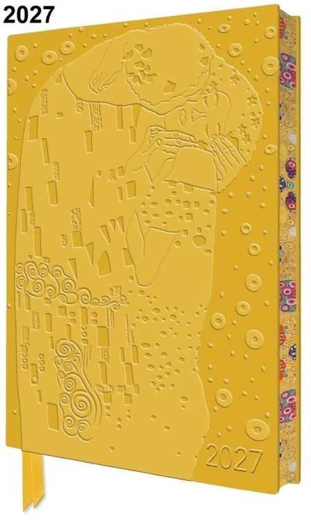 Terminarz 2027 A5 BR skóra Pocałunek Gustav Klimt