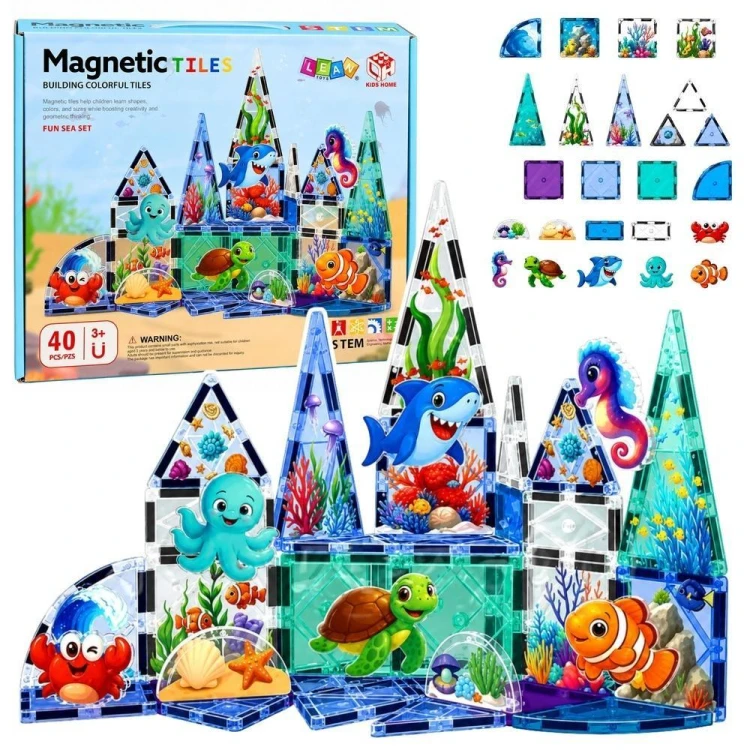 Klocki magnetyczne konstrukcyjne Zwierzęta morskie