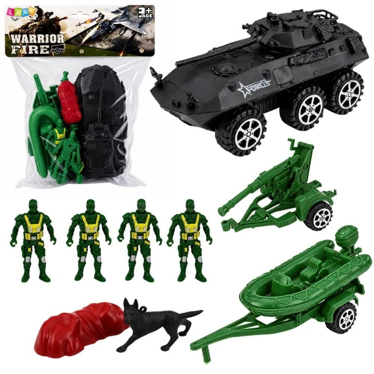 Transporter opancerzony z figurkami 14el, Leantoys