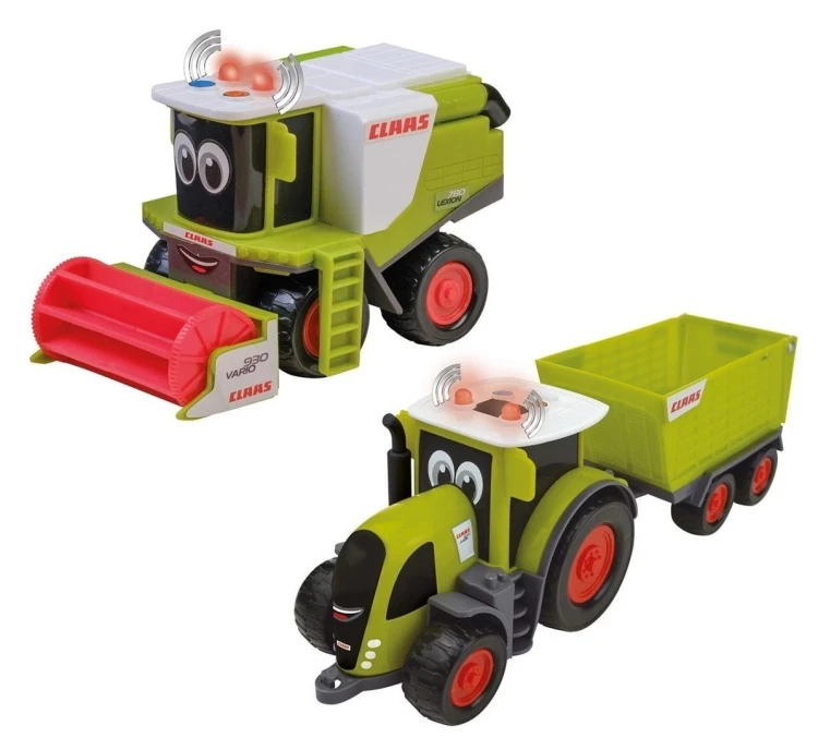 Zestaw Claas Mini traktor kombajn i przyczepa