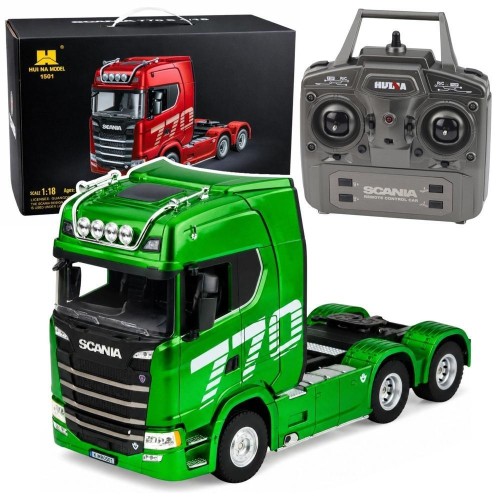 Ciągnik siodłowy Scania a R/C Huina zielony 1:18