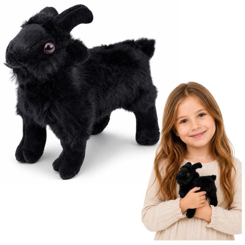 Koza pluszowa czarna 16cm, Leantoys