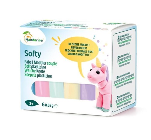 Masa softy 62g x 6 kolorów pastelowych