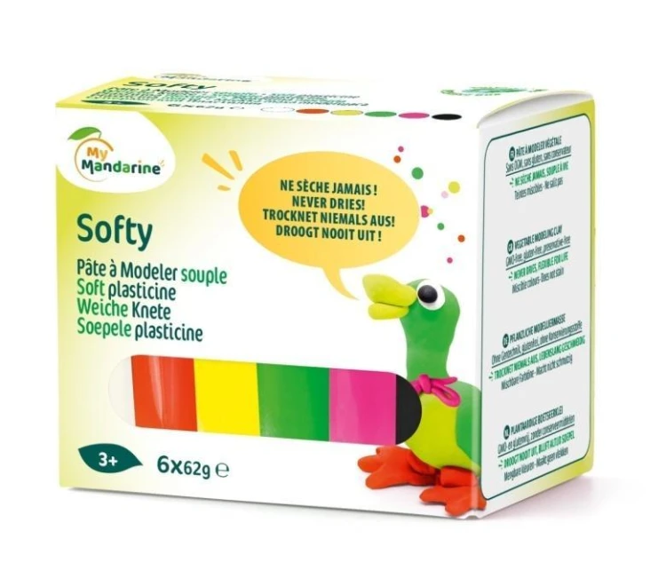 Masa softy 62g x 6 kolorów fluorescencyjnych