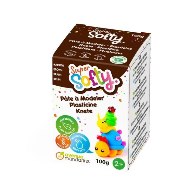Masa super-softy brązowa 100g, Clairefontaine