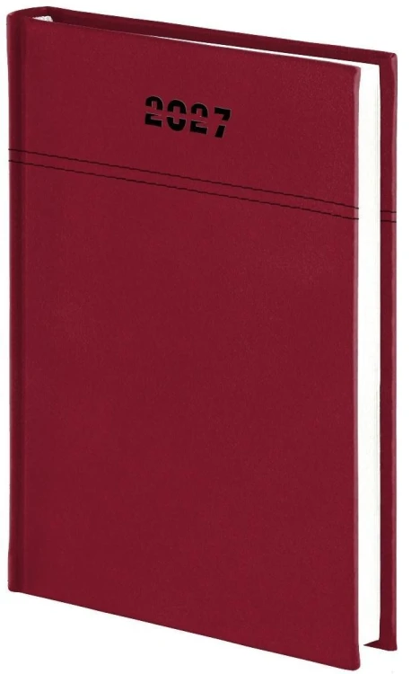 Kalendarz 2027 A4 tygodniowy Welur bordo