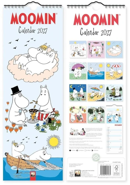 Kalendarz 2027 ścienny paskowy Muminki