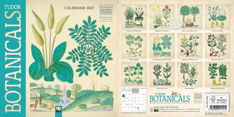 Kalendarz 2027 ścienny mini Tudor Botanicals