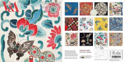 Kalendarz 2027 ścienny mini Chinese Textiles V&A