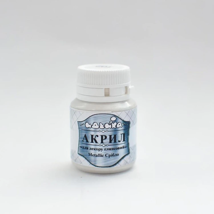 Farba akrylowa metaliczna Srebrny 20ml, Ideyka
