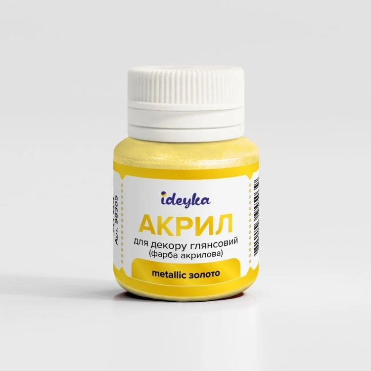 Farba akrylowa metaliczna Złoto 20ml, Ideyka