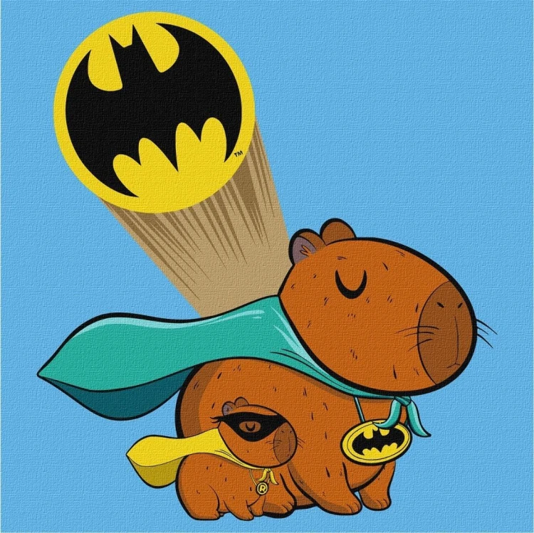 Malowanie po numerach - Kapibara Batman 30x30cm