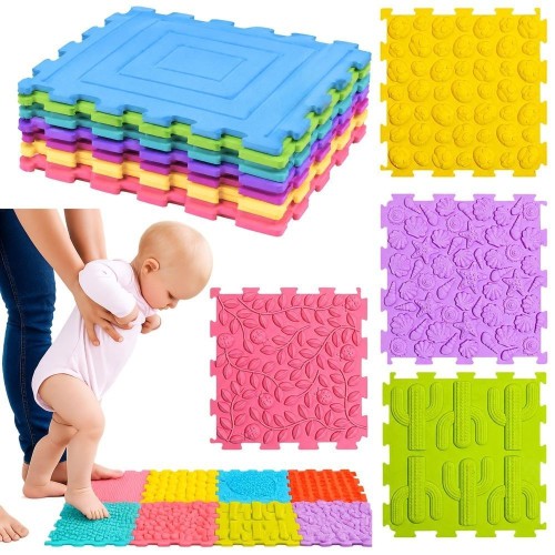 Puzzle 12 silikonowe sensoryczne podłogowe 25cm