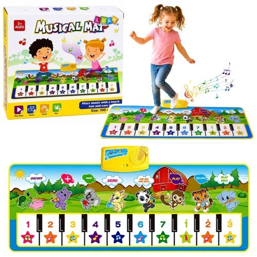 Mata muzyczna edu pianinko zwierzątka 100x36cm