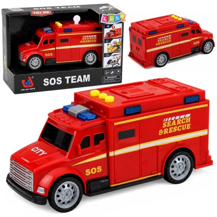 Ambulans światło i dźwięk czerwony 1:32, Leantoys