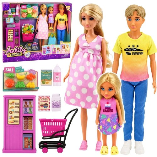 Lalki Anlily rodzina w supermarkecie akcesoria