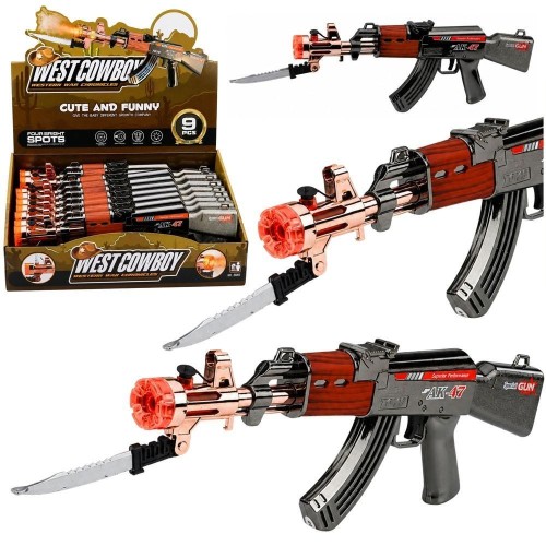 Karabin AK47 na baterie z nożem światło i dźwięk